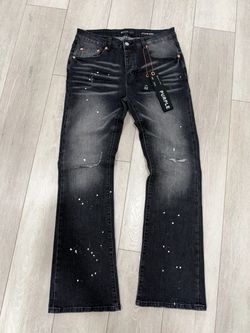 Flared purple jeans