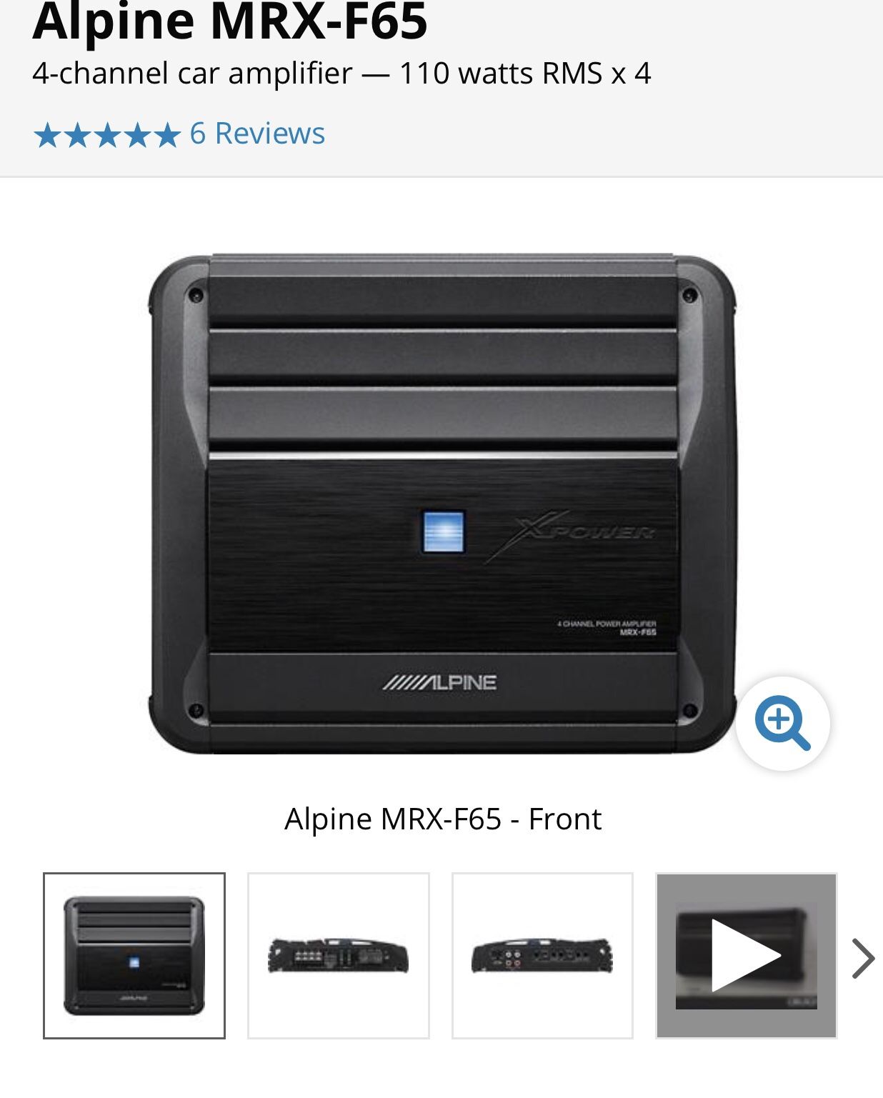 Alpine 4 channel amp MRX F65 $200 obo