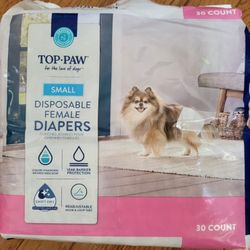 Top Paw Size Small Disposable Female Diapers 30 Count