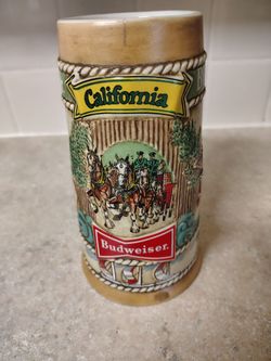 Vintage California Budweiser beer Stein