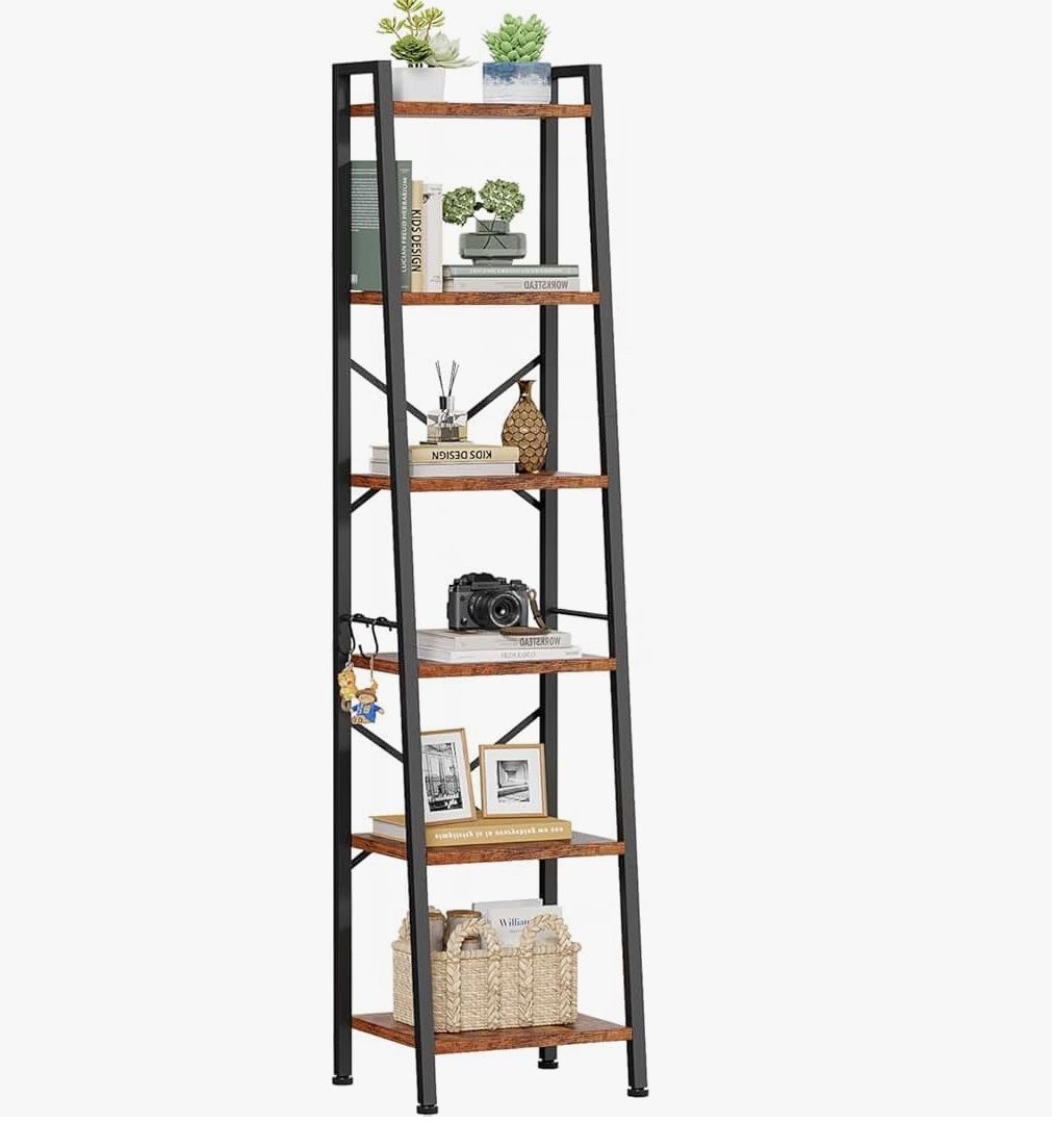 6 Tier 12.9 “D * 11.4”W ladder book shelf can help you make th