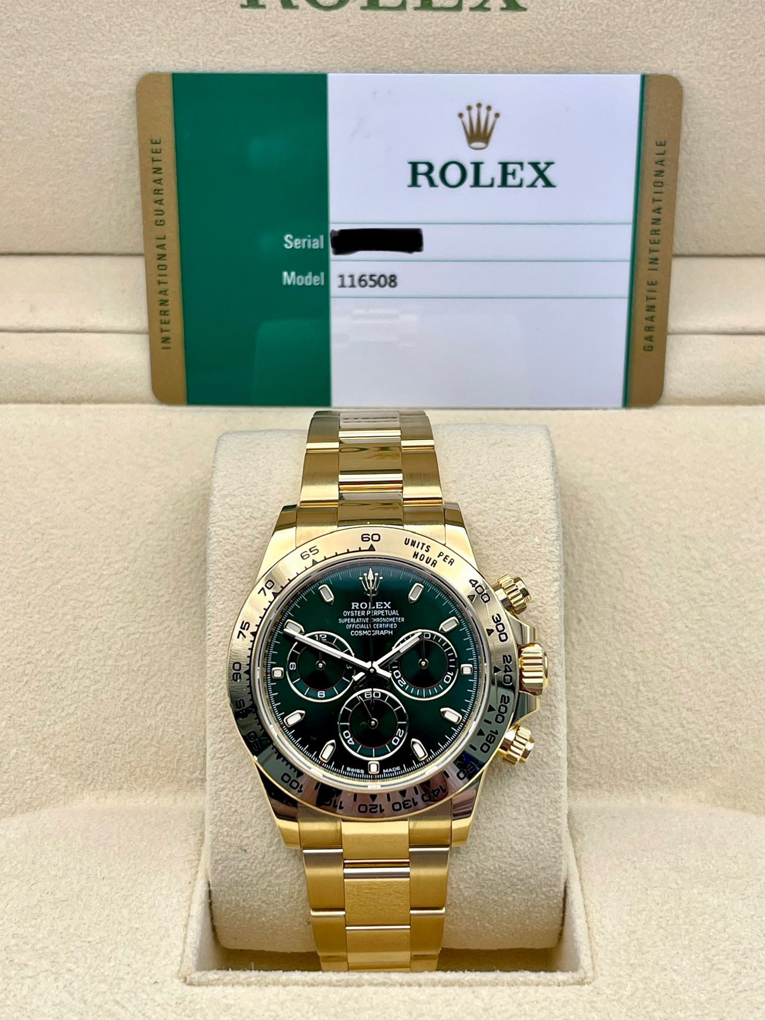 Rolex Daytona Yellow Gold 2018 Warranty Card - John Mayer