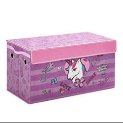 Idea Nuova JoJo Siwa Collapsible Pink Bow,Love,Dance Storage Trunk for Kids, Durable and Spacious with Lid