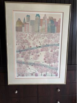 Signed limited edition Framed blossom landscape print