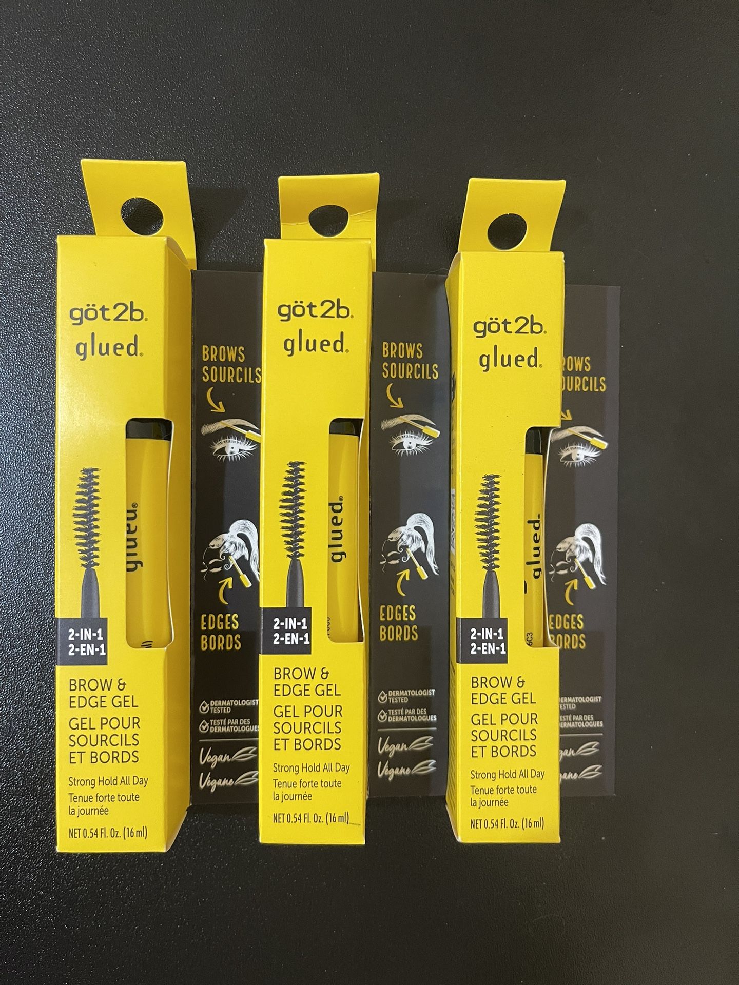 3pack Got2b Glued Brows & Edges Gel