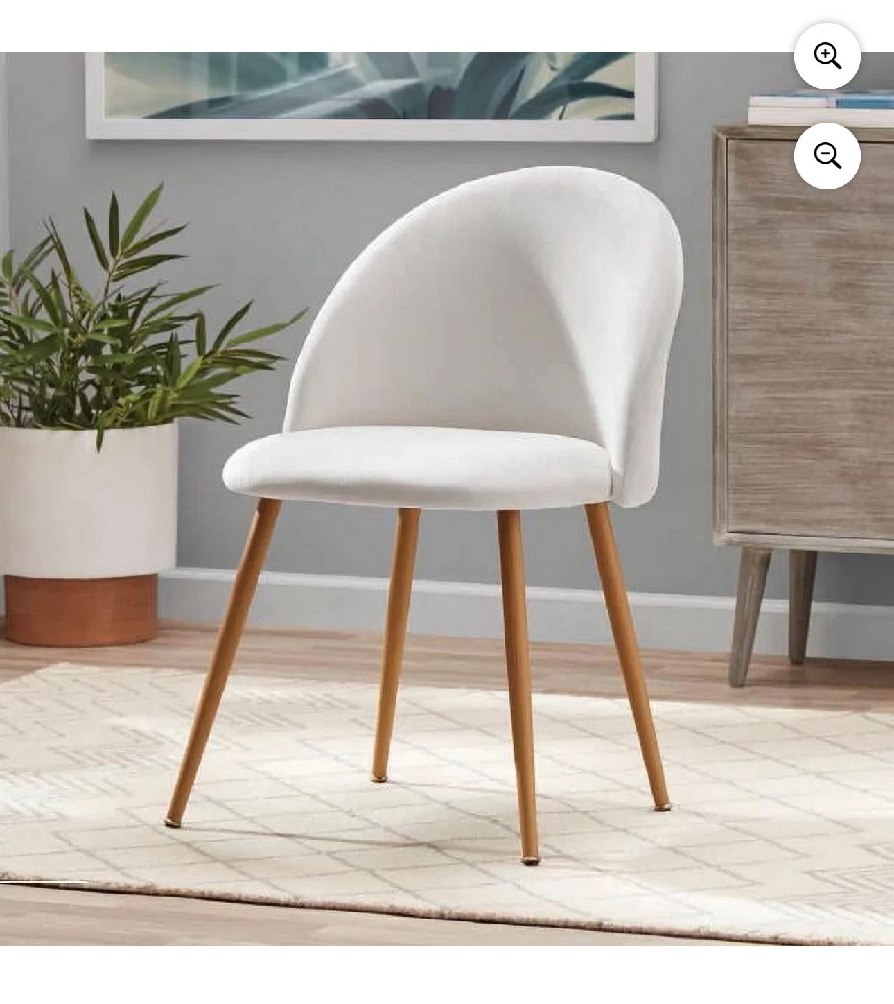Mainstays Modern Accent Chair, Cream White
