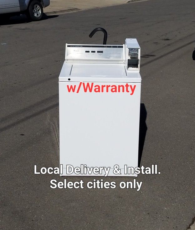 Clean Good Working Whirlpool Coin Operated Commercial Washer