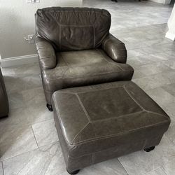 Ashley Sofa Chair With Ottoman