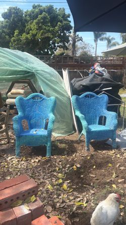 Wicker over painted chairs.  As is