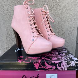 Size 7 Pink High Heel Boots
