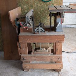 Vintage Delta Rockwell 4" Jointer + Homecraft 8" Table Saw — 1HP Craftsman Motor