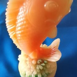 Jadeite Koi Fish Statuette