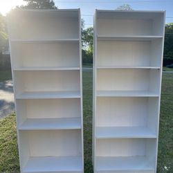White Bookshelves Both For $180