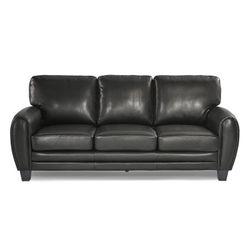 Brand New Black Faux Leather Sofa (85"×36"×38"H)