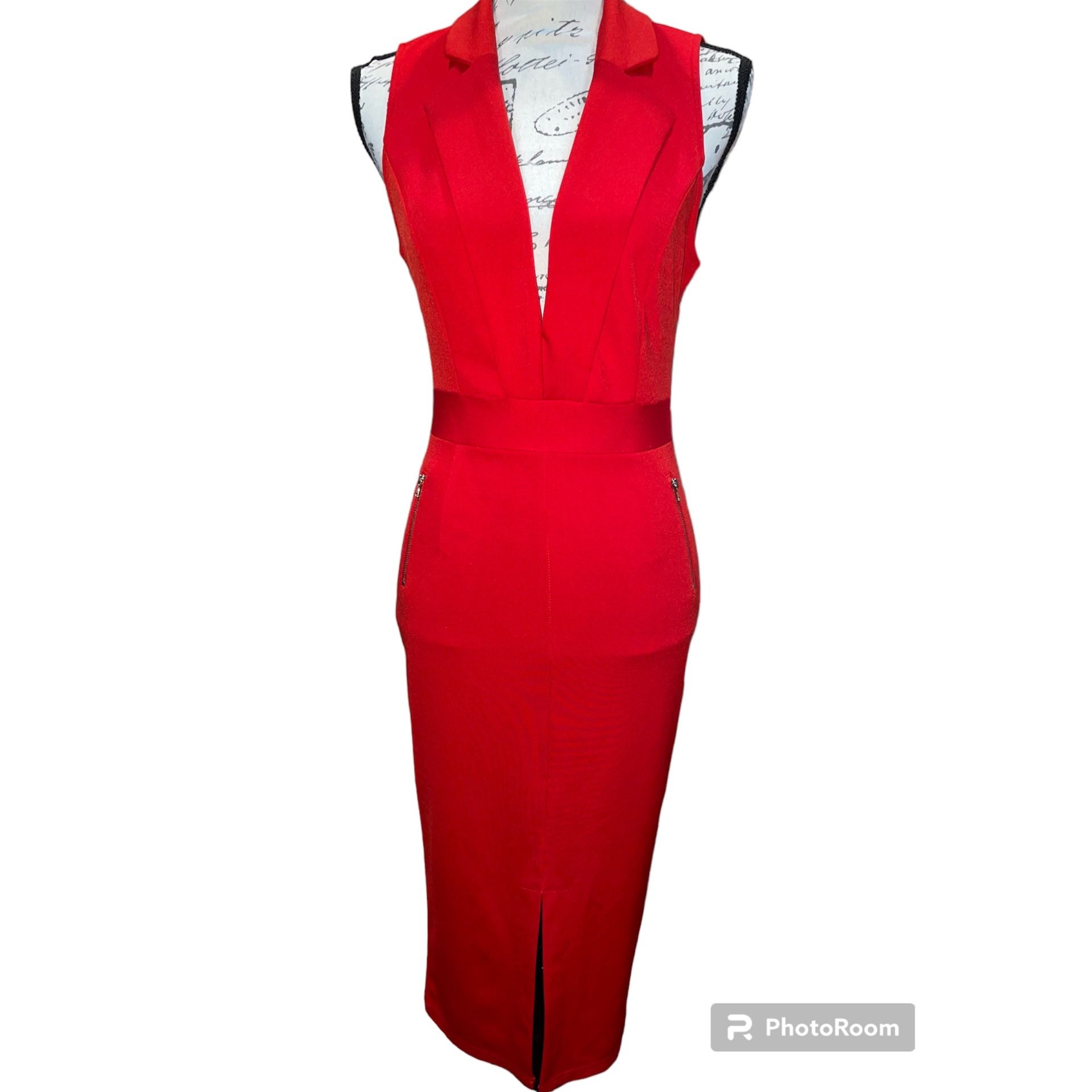 Women’s Red Cocktail Party Pencil Straight Dress
