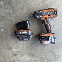 Rigid 1/2 Mid Torque Impact Wrench Charger And Battery Included 