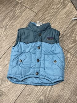 Patagonia Baby Toddler Puffer Vest Blue 6 M