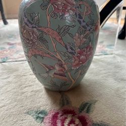 Vintage jar w/ birds, flowers, & ribbons set