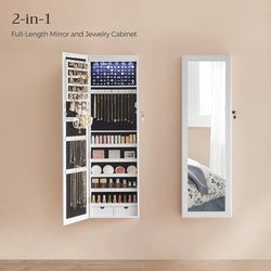 Full Length Mirror/Jewelry/Storage Cabinet (includes set of 2 keys)