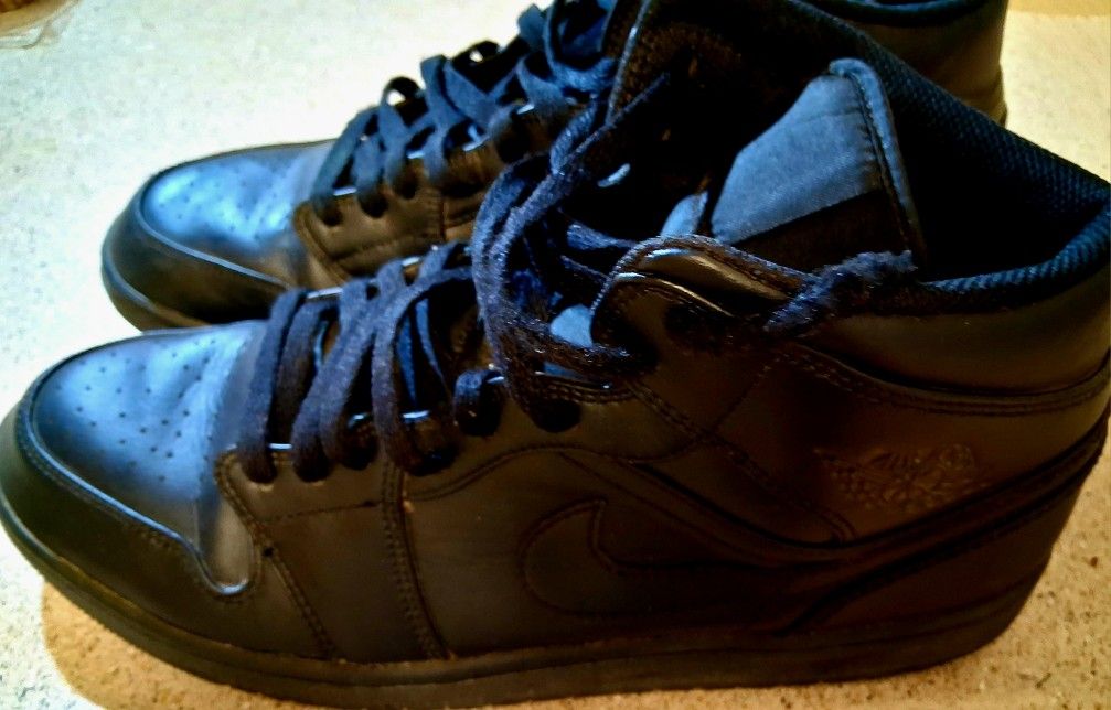 Nike Baseball Boots In Black Leather Size 13