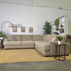Large L Shape Sectional in Neutral Fabric-Delivery Included!