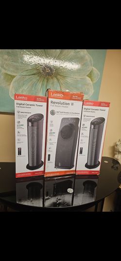 LASKO DIGITAL CERAMIC TOWER ELECTRIC HEATER ROTATE WITH REMOTE CONTROL FOR ANY QUESTION TEXT ME PLEASE HABLO ESPAÑOL THANKS
