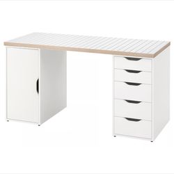 IKEA White Computer Desk with Storage