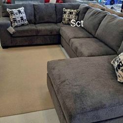 Smoke Oversized Sectional Brand New Ashley Couch 