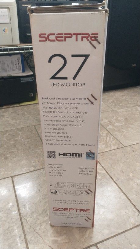 Sceptre 27" 1920 LED Monitor