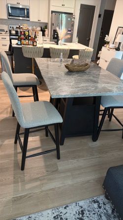 Marble top dining. Table with 4 chairs