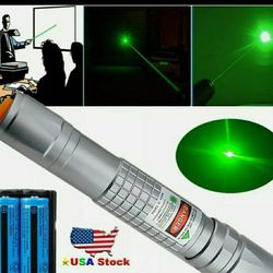 300Miles Green Laser Pointer Pen 532nm Lazer Beam Light 2x18650 Battery