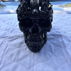 Skull- Handcrafted Black Skull Head Display Decoration