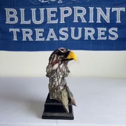 🇺🇸🦅 Patriotic American Flag Bald Eagle Bust Statue – Detailed Resin Sculpture 🦅🇺🇸