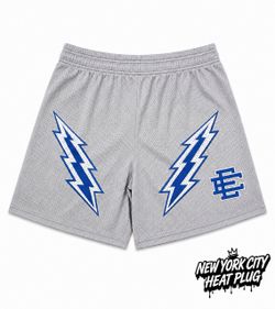 Eric Emanuel EE Mesh Shorts Gray Blue Lightning size L & XL