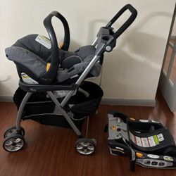 Chicco Keyfit 30 Car Seat, Base, & Caddy Frame Stroller