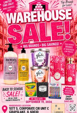 Warehouse liquidation sale