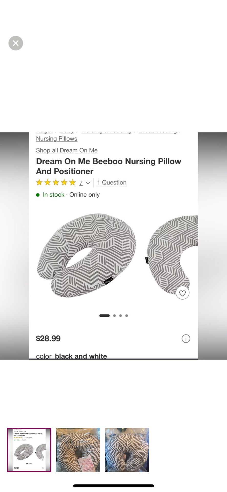 Dream On Me Beeboo Nursing Pillow And Positioner