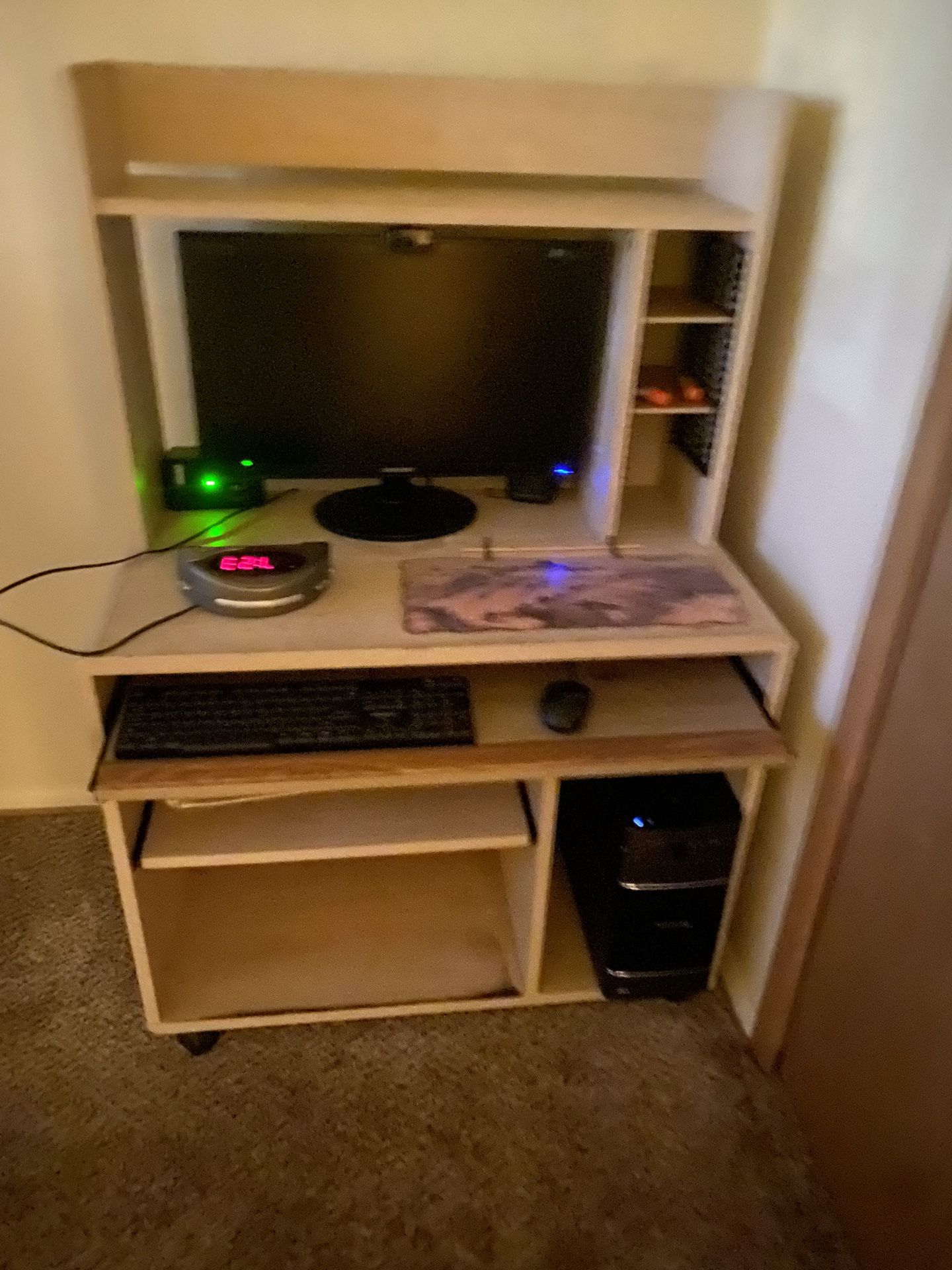 Computer desk, processor, and monitor all for \$30