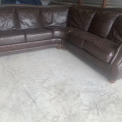 Luxury Brown Full Grain Sectional Sofa