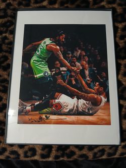 Derrick Rose framed poster 12 x 16