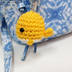 Amigurumi Little Whale keychain. Crochet Whale bag accessory. Bag charm. Girlfriend gift. Girl gift. Purple Lover