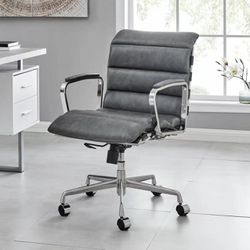 Modern Swivel Office Desk Chair Luxury Executive boss Ergonomic Computer Chair armrest Brown Color Metal Frame Office Chair