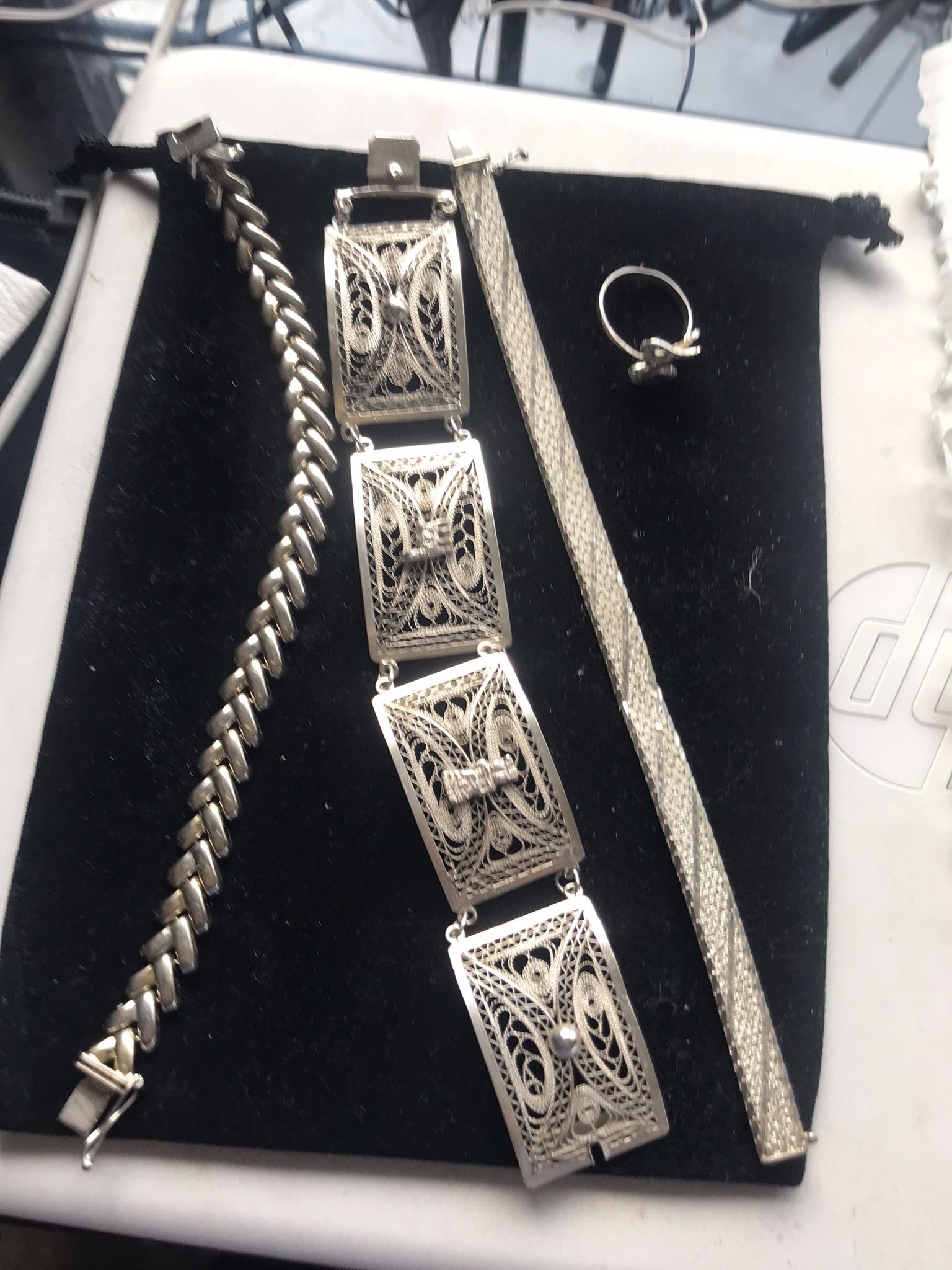 2 Pulceras De Plata 925. Y Una De Filigrana