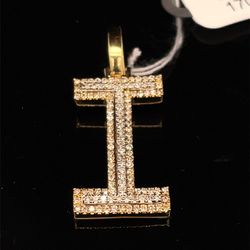 10KT Yellow Gold Diamond I Pendant 2.40g 170370/12
