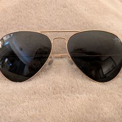 Ray-Ban Polarized Aviators Gold Frame RB3025 001/58 58-14 Authentic