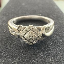 Sterling Silver 0.16 Carat Diamond 925 Sterling Silver