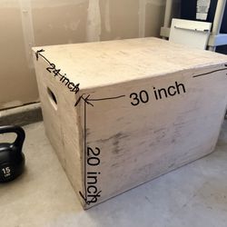 Plyo Jump Box for Home Gym – Wooden Workout Box 30x24x20