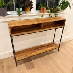 West Elm Industrial Solid Mango Wood Skinny Console Table – 42”