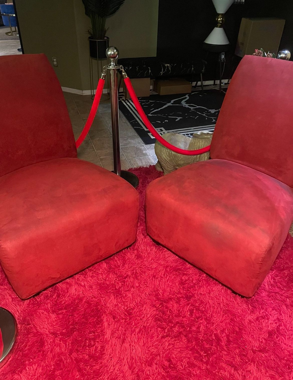 2 Red Single Couch Chairs