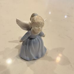Vintage Lefton Porcelain Kissing Girl Angel Bell Figurine
